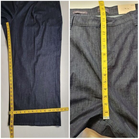 NYDJ Teresa Ankle Wide Leg Jeans with Pleats in Rinse Women's Plus Size 22W - Picture 13 of 16